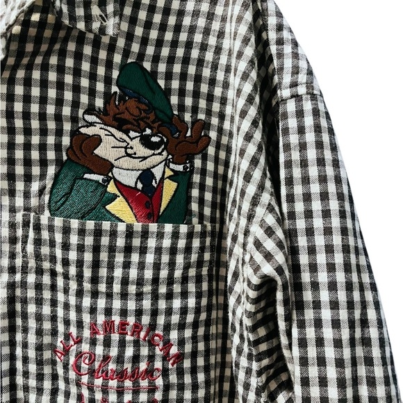 Looney Tunes Vintage 90's Embroidered Button Down Shirt Bugs Bunny Size Large - Picture 3 of 7